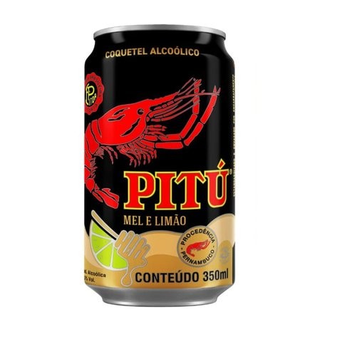 AGUARDENTE PITÚ MEL E LIMÃO LATA 350ML