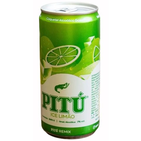 COQUETEL ALCÓOLICO GASEIFICADO PITÚ REMIX ICE LIMÃO LATA 269ML